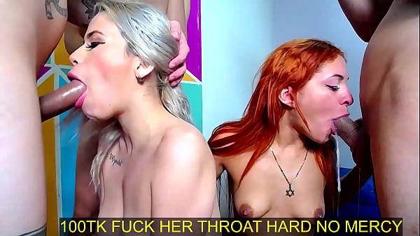 Blonde and her friend swallow those slimy cocks, DROOLING
